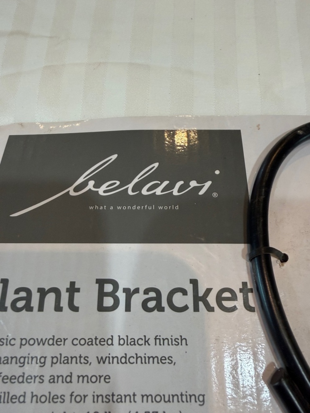 Black Plant Bracket - Decorative Outside Wall Hook for Hanging Baskets - Picture 2 of 5